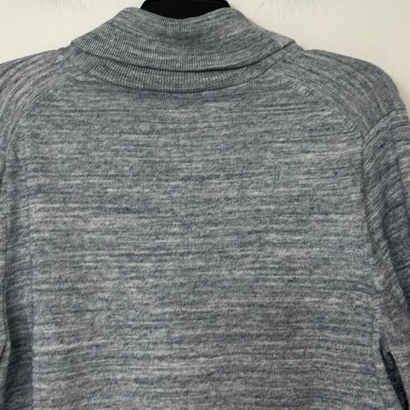 Express Shawl Collar Cardigan Sweater Gray Blue Stripe Men’s Medium - Picture 9 of 9